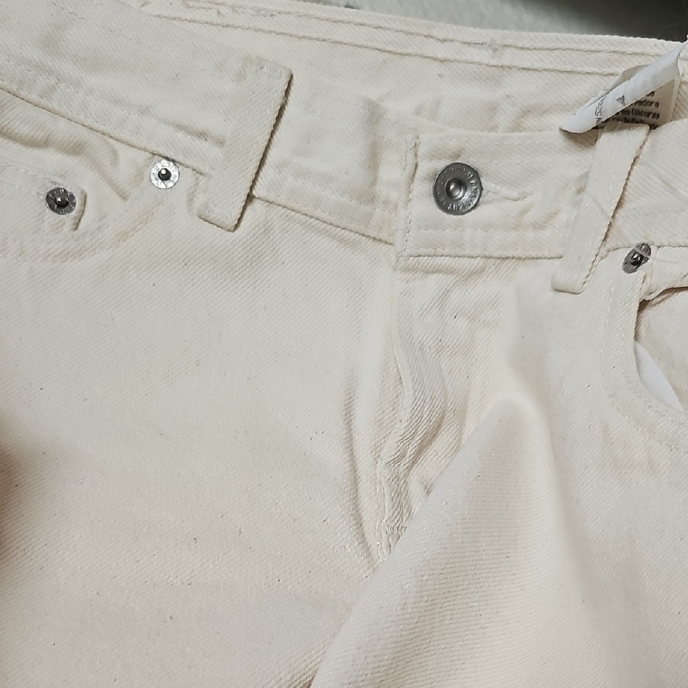 NWOT Vintage DKNY Cream Women's Slim Jeans 100% Cotton Open Calf/Split Leg Sz 6 - Picture 5 of 15
